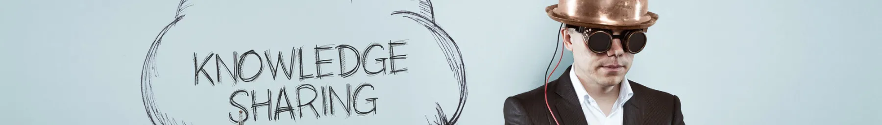 Man with helmet on to illustrate knowledge sharing