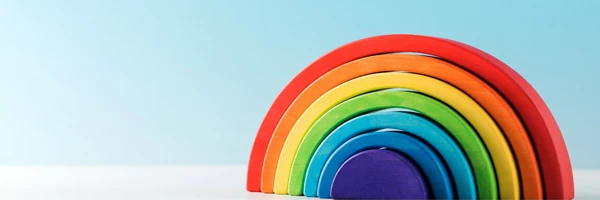 Rainbow Wooden Toy Banner