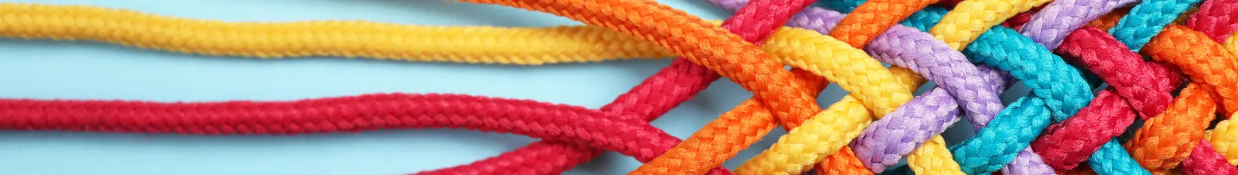 intertwined colorful ropes