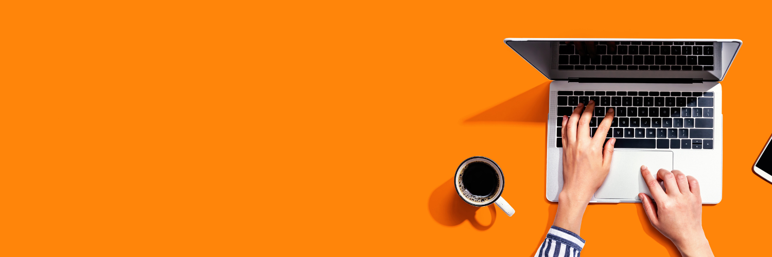 Oramge Background Laptop Banner