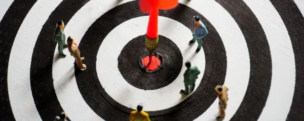 dartboard with people figures